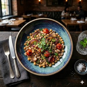 Chickpeas with Beans, Vegetarian Food