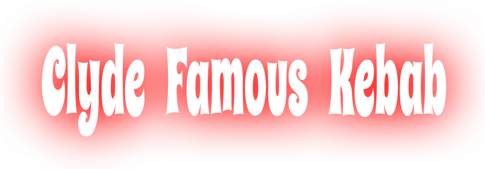 Clyde Famous Kebab Font Logo White