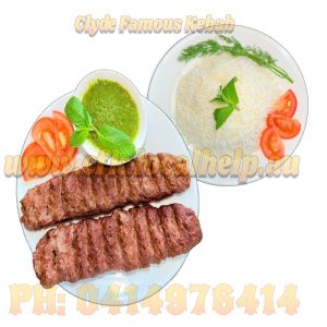 Rice with Mince Kebab from Clyde Famous Kebab