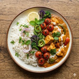 Rice With Chicken Curry